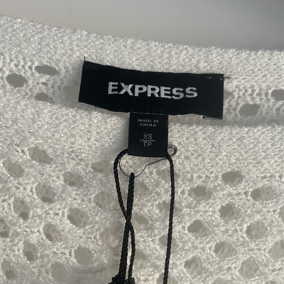 NWT EXPRESS Light Weight Long Sleeve Sweater - white XS extra small - Picture 3 of 7